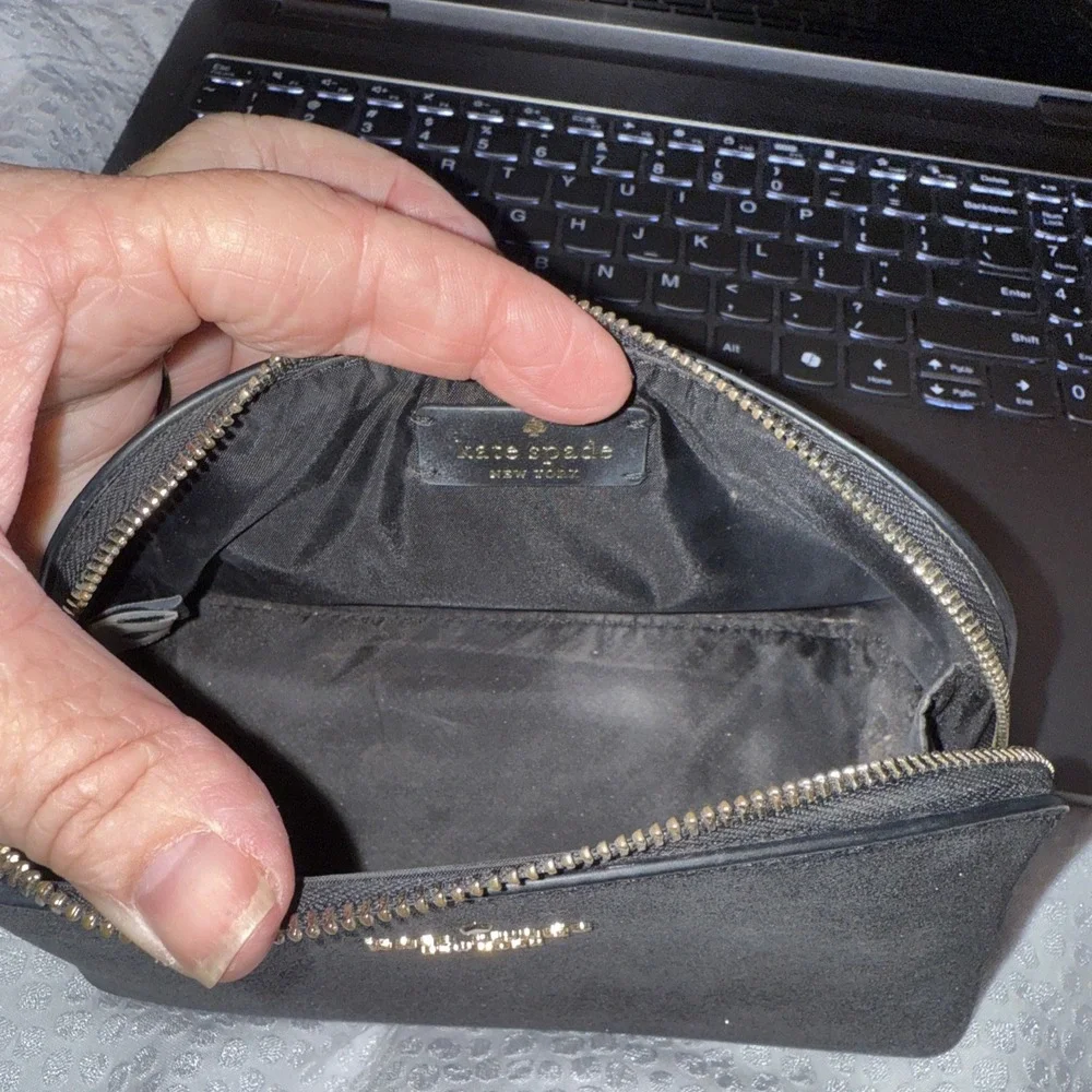 KATE SPADE DOME COSMETIC BAG BLACK‎ SPARKLE *Super Cute* B9